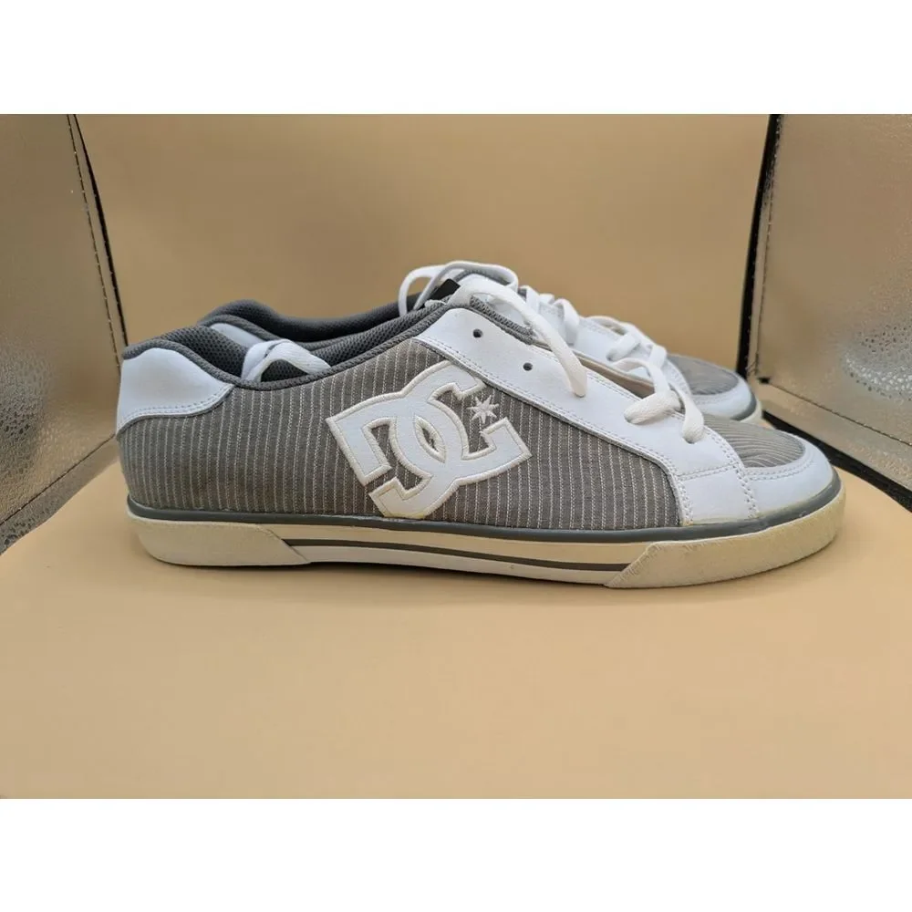 DC Men's Trase TX Sneaker, Size 12 M, Skate Shoes White, Gray ,B Grade